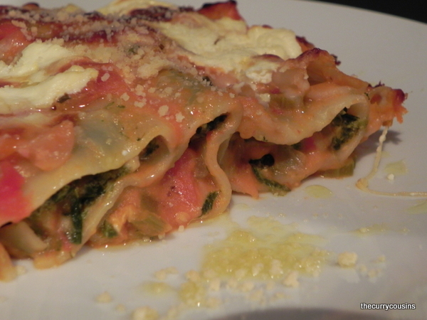 Spinach and Feta Cannelloni in Lima beans and Veggie Sauce