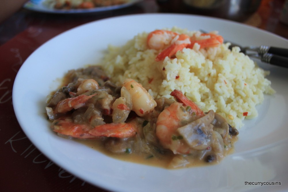 Easy Peasy Prawn Risotto with Mushroom and Prawn Sauce 